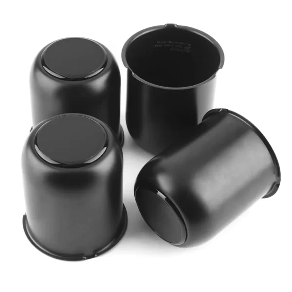 3.19 in Black Steel Closed-Ended Trailer Wheel Center Cap for Truck SUV RV